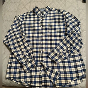 SADDLEBRED~BLUE PLAID SHIRT~NWOT~LG